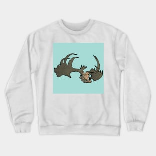 antlered skull of a prehistoric deer Crewneck Sweatshirt